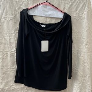 NWT Olivia Grey off-the-shoulder black top. Size XL. Never worn.